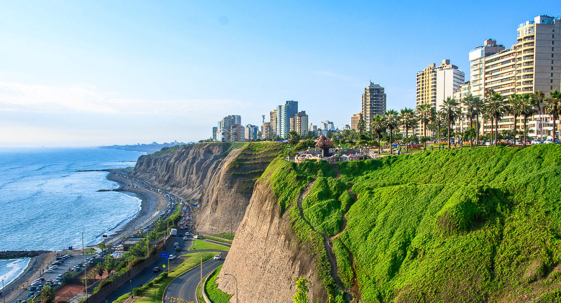 Pacific cliffs at Miraflores, Lima