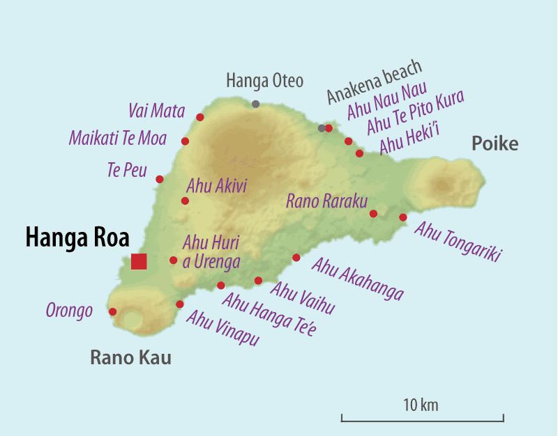 Itinerary map for Chile 'A Perfect Easter Island' holiday