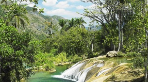 Pine-forested hills, crystal clear rivers and tumbling waterfalls