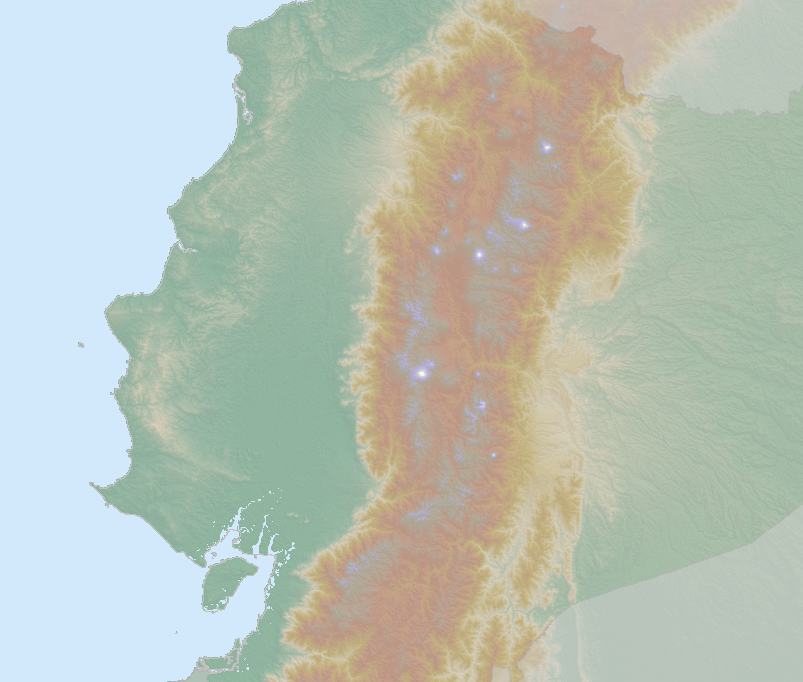 Itinerary map for Ecuador & Galapagos 'Day walks in the Andes' holiday