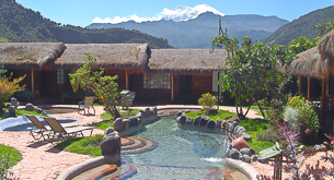 Thermal pools amongst the mountains