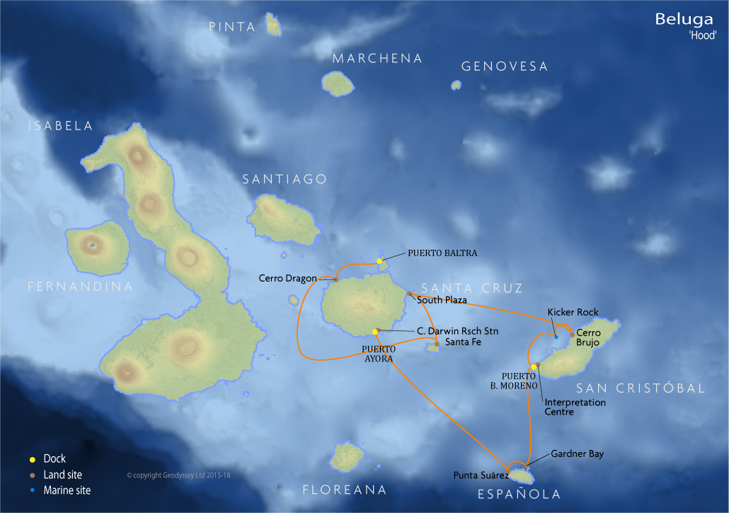 Itinerary map for Beluga 'Tower' cruise